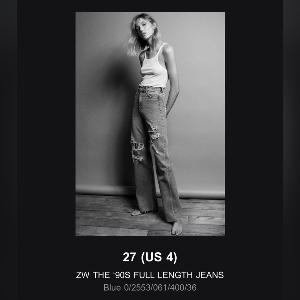 Zara Light Blue Denim Distressed Jeans